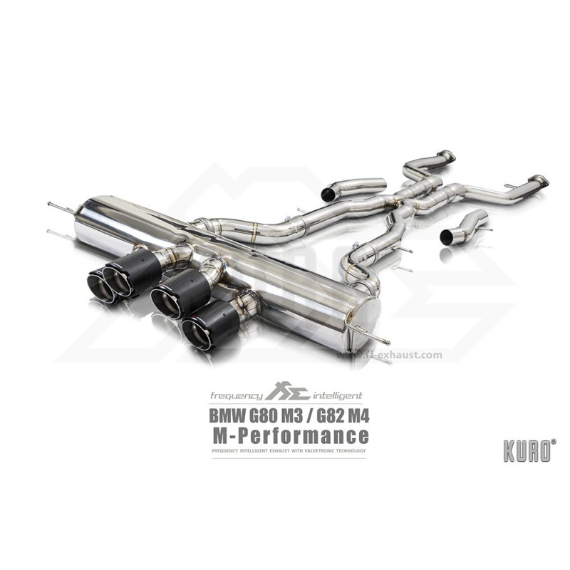 Fi EXHAUST BMW M3/M4 G80/G81/G82 Cat-back Center Exit + Carbon Diffuser