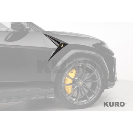 TopCar URUS — Boczny splitter z logo, widoczny karbon, 2 szt..
