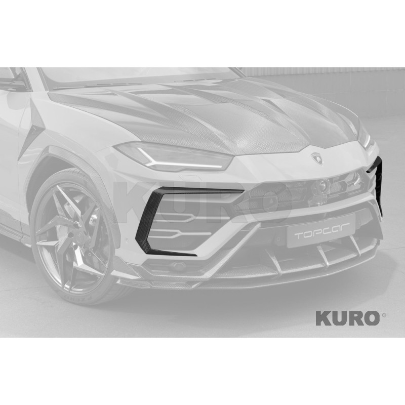 TopCar URUS — Przedni wlot powietrza splitter, Stealth karbon, 2 szt.