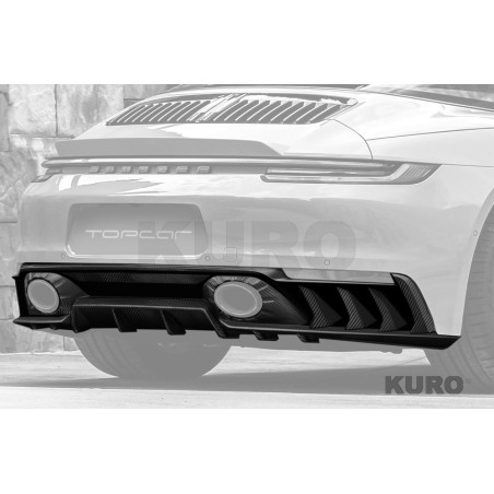 TopCar 992 Stinger light pack — Tylny zderzak dolna część, type A, Widoczny karbon