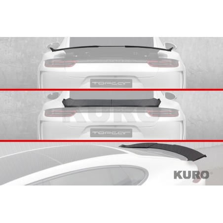 TopCar Panamera GT Edition (971) — Tylny spoiler, 3 szt., widoczny karbon
