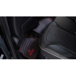 BRABUS skóra dywaniki podłogowe czarny-czerwony quilted