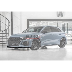 Audi RS3 8Y Hatchback / Saloon splitter przedni - widoczny karbon z URBAN emblemat