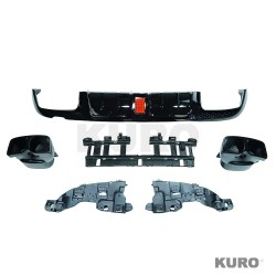 MERCEDES W205 C-CLASS sedan 2015-2021 gloss black dyfuzor & TIPS - V1