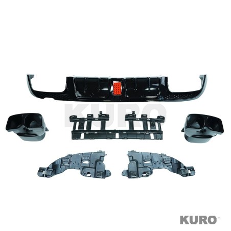 MERCEDES W205 C-CLASS sedan 2015-2021 gloss black dyfuzor & TIPS - V1