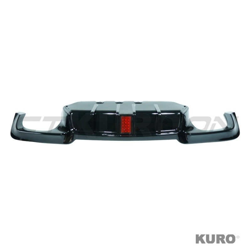 BMW 5 SERIES F10/F11 2011-2017 gloss black dyfuzor - QUAD TIP & LED