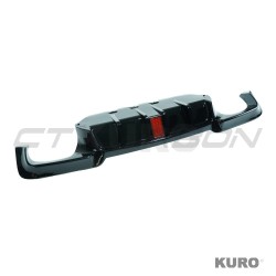 BMW 5 SERIES F10/F11 2011-2017 gloss black dyfuzor - QUAD TIP & LED