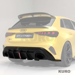 AUDI RS3 8Y 2025+ po liftingu sportback carbon dyfuzor z LED LIGHT - V2 - CT DESIGN