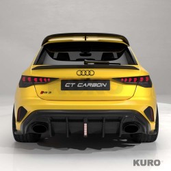AUDI RS3 8Y 2025+ po liftingu sportback carbon dyfuzor z LED LIGHT - V2 - CT DESIGN