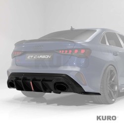 AUDI RS3 8Y 2025+ po liftingu sedan carbon dyfuzor z LED LIGHT - V2 - CT DESIGN