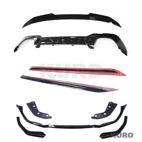 BMW G20 3 SERIES gloss black zestaw (SQUARE TIPS) - V3