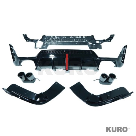 BMW 3 SERIES G20/G21 gloss black LCI dyfuzor (ROUND TIPS)