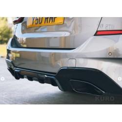 BMW G20/G21 3 SERIES 2019-2022 PRE LCI gloss black dyfuzor (SQUARE TIPS)