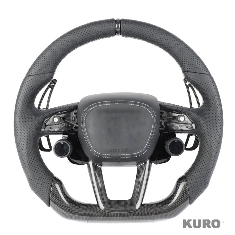 AUDI RSQ8 LEATHER / carbon z SWITCHES FLAT BOTTOM CUSTOM kierownica