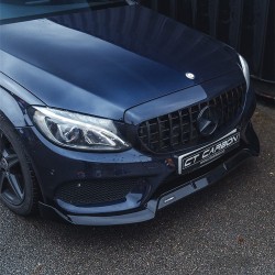 MERCEDES C43 & C CLASS W205 2014-2018 przed liftingiem gloss black splitter - V1
