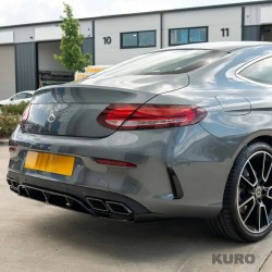 MERCEDES C-CLASS coupe W205 gloss black dyfuzor & BLACK TIPS