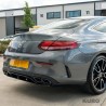 MERCEDES C-CLASS coupe W205 gloss black dyfuzor & BLACK TIPS
