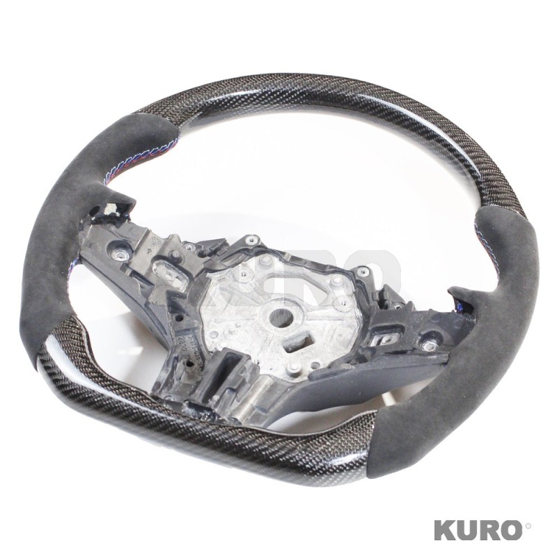 BMW Gxx 5,8,X3,X4,X5,X6,X7,M5,M8,X3M,X4M,X5M,X6M,X7M carbon / ALCANTARA FLAT BOTTOM kierownica z podgrzewanie