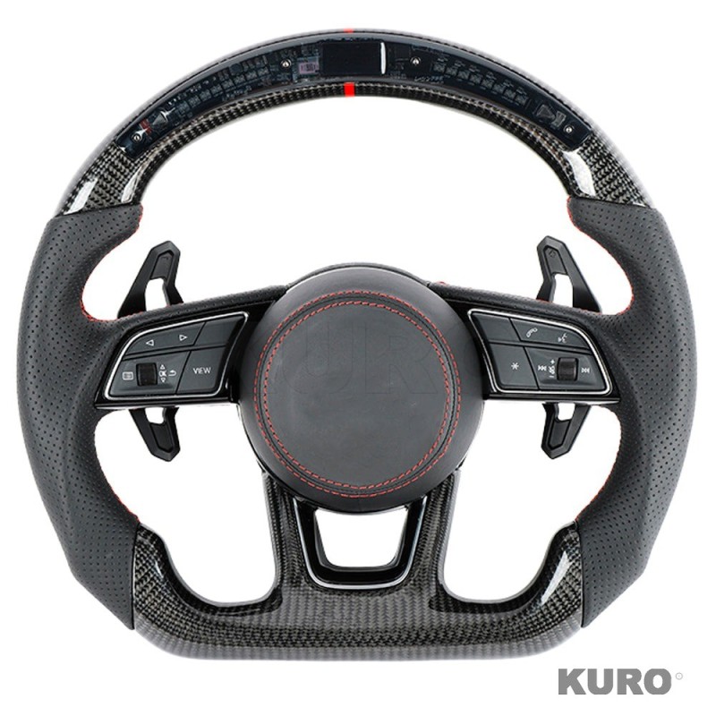 AUDI B9 carbon / LEATHER LED FLAT BOTTOM CUSTOM kierownica