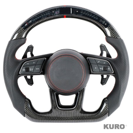 AUDI B9 carbon / LEATHER LED FLAT BOTTOM CUSTOM kierownica