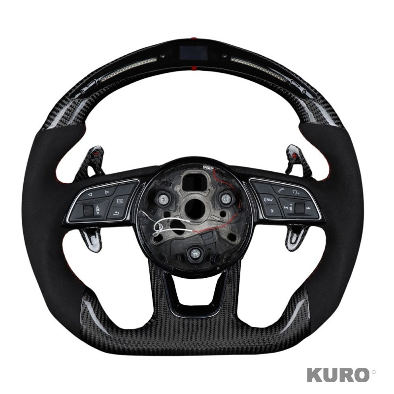 AUDI B9 carbon / ALCANTARA LED FLAT BOTTOM CUSTOM kierownica