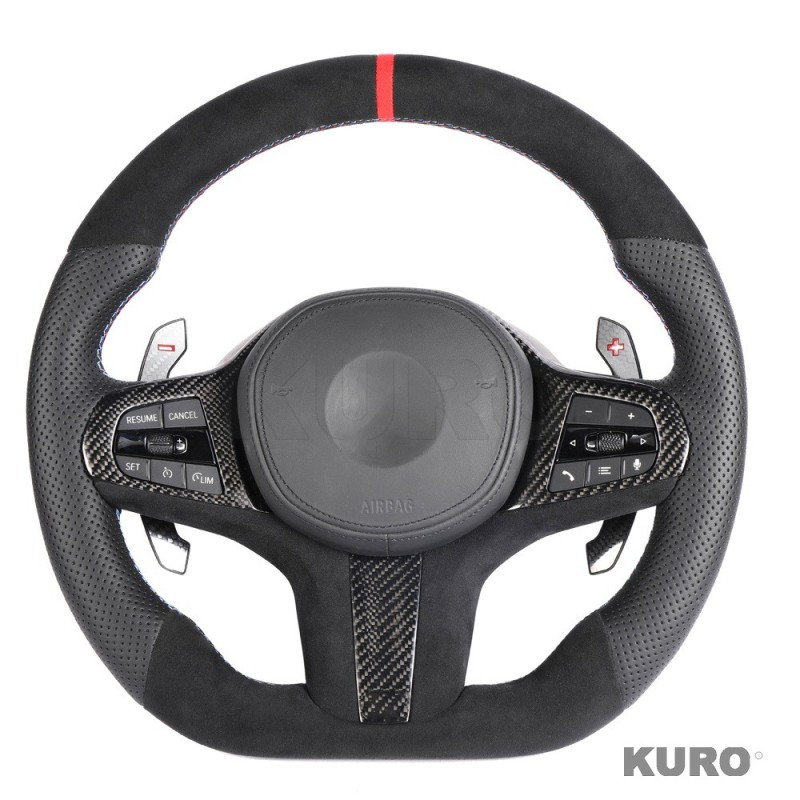 BMW G8X LEATHER / ALCANTARA FLAT BOTTOM CUSTOM kierownica
