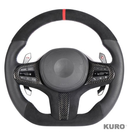 BMW G8X LEATHER / ALCANTARA FLAT BOTTOM CUSTOM kierownica