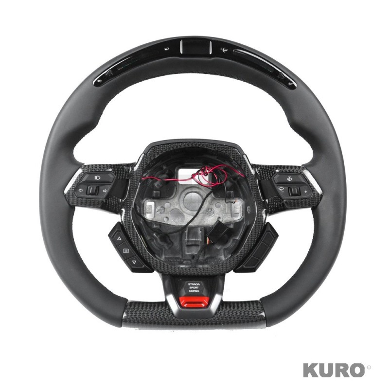 LAMBORGHINI HURACAN LEATHER / carbon LED FLAT BOTTOM CUSTOM kierownica