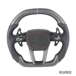 AUDI A6/S6/RS6 & A7/S7/RS7 C8 carbon / LEATHER FLAT TOP i BOTTOM CUSTOM kierownica