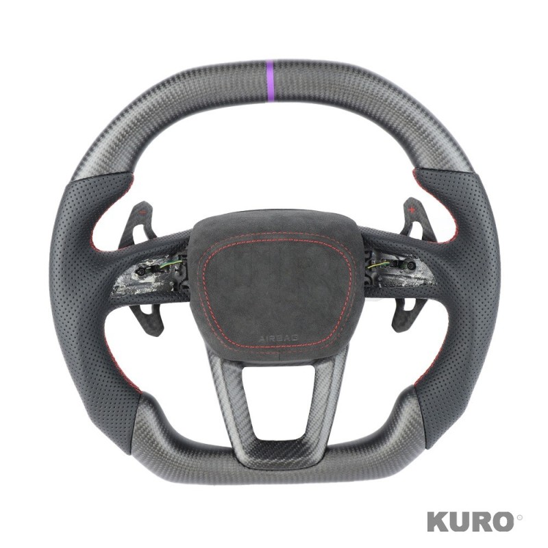 AUDI A6/S6/RS6 & A7/S7/RS7 C8 carbon / LEATHER FLAT TOP i BOTTOM CUSTOM kierownica