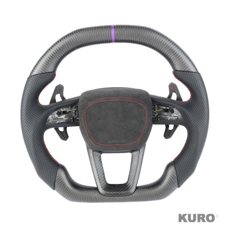 AUDI A6/S6/RS6 & A7/S7/RS7 C8 carbon / LEATHER FLAT TOP i BOTTOM CUSTOM kierownica