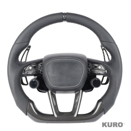 AUDI A6/S6/RS6 & A7/S7/RS7 C8 PERFORATED LEATHER / carbon FLAT BOTTOM CUSTOM kierownica
