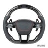 AUDI A6/S6/RS6 & A7/S7/RS7 C8 carbon / LEATHER LED FLAT BOTTOM CUSTOM kierownica