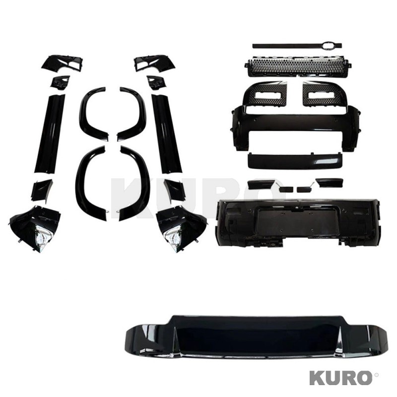 LAND ROVER DEFENDER L663 90 gloss black zestaw - V2