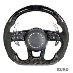 AUDI B9 & 8V 2016-2024 carbon / ALCANTARA LED FLAT BOTTOM CUSTOM kierownica