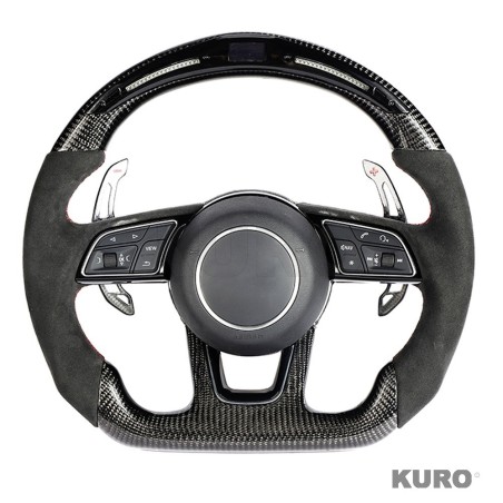 AUDI B9 & 8V 2016-2024 carbon / ALCANTARA LED FLAT BOTTOM CUSTOM kierownica
