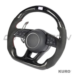 AUDI B9 & 8V 2016-2024 carbon / ALCANTARA LED FLAT BOTTOM CUSTOM kierownica