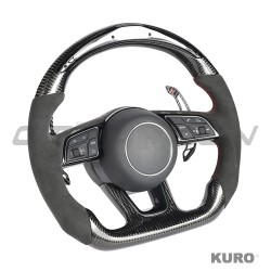 AUDI B9 & 8V 2016-2024 carbon / ALCANTARA LED FLAT BOTTOM CUSTOM kierownica