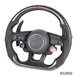 AUDI B9 & 8V 2016-2024 carbon / LEATHER FLAT BOTTOM CUSTOM kierownica