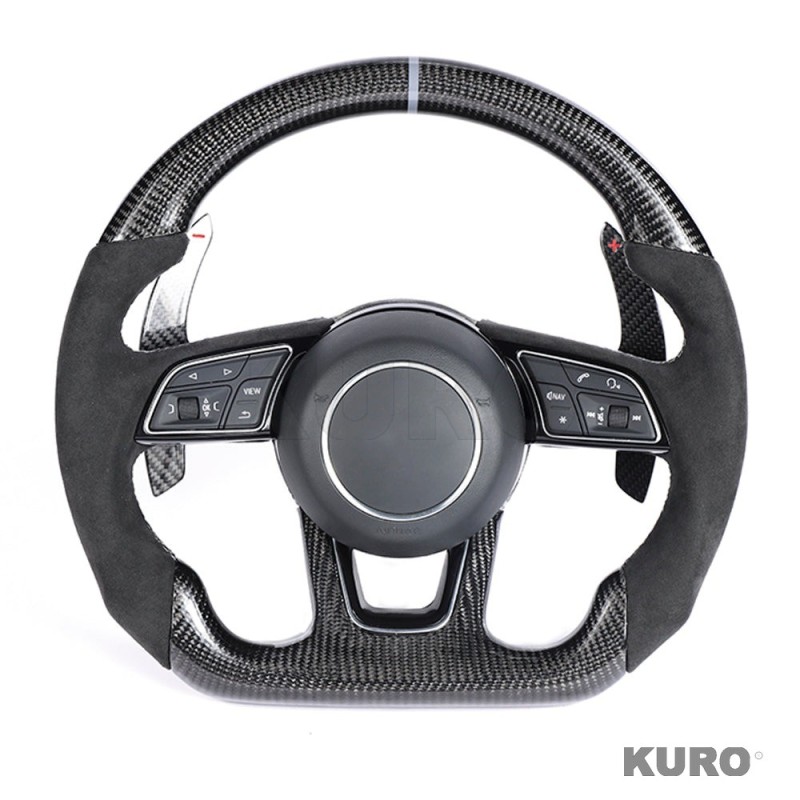 AUDI B9 & 8V 2016-2024 carbon / ALCANTARA FLAT BOTTOM CUSTOM kierownica