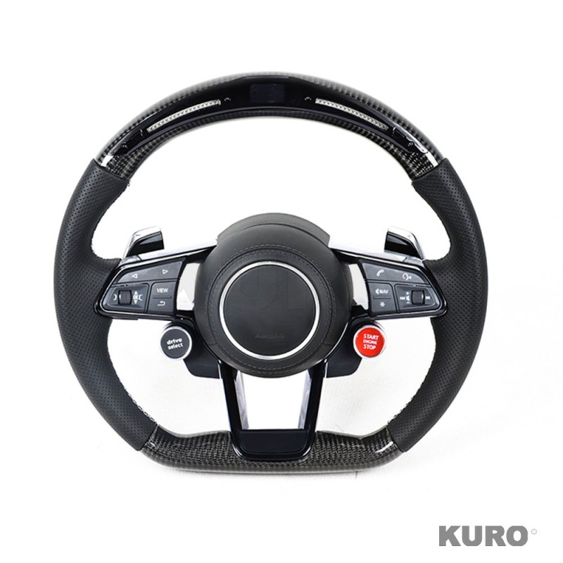 AUDI R8/TT carbon / LEATHER LED CUSTOM FLAT BOTTOM kierownica