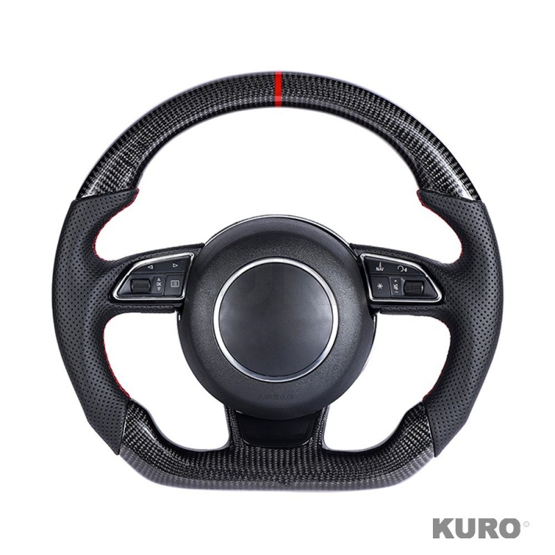 AUDI B8.5 & 8V przed liftingiem carbon / LEATHER FLAT BOTTOM CUSTOM kierownica