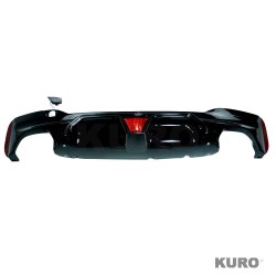 BMW G30/G38 5 SERIES 2017-2023 gloss black DUAL EXHAUST dyfuzor z LED - V4