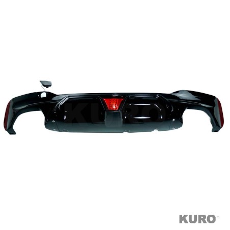 BMW G30/G38 5 SERIES 2017-2023 gloss black DUAL EXHAUST dyfuzor z LED - V4
