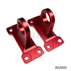 LAND ROVER DEFENDER L663 90/110/130 RED ALLUMINIUM TOW HOOKS