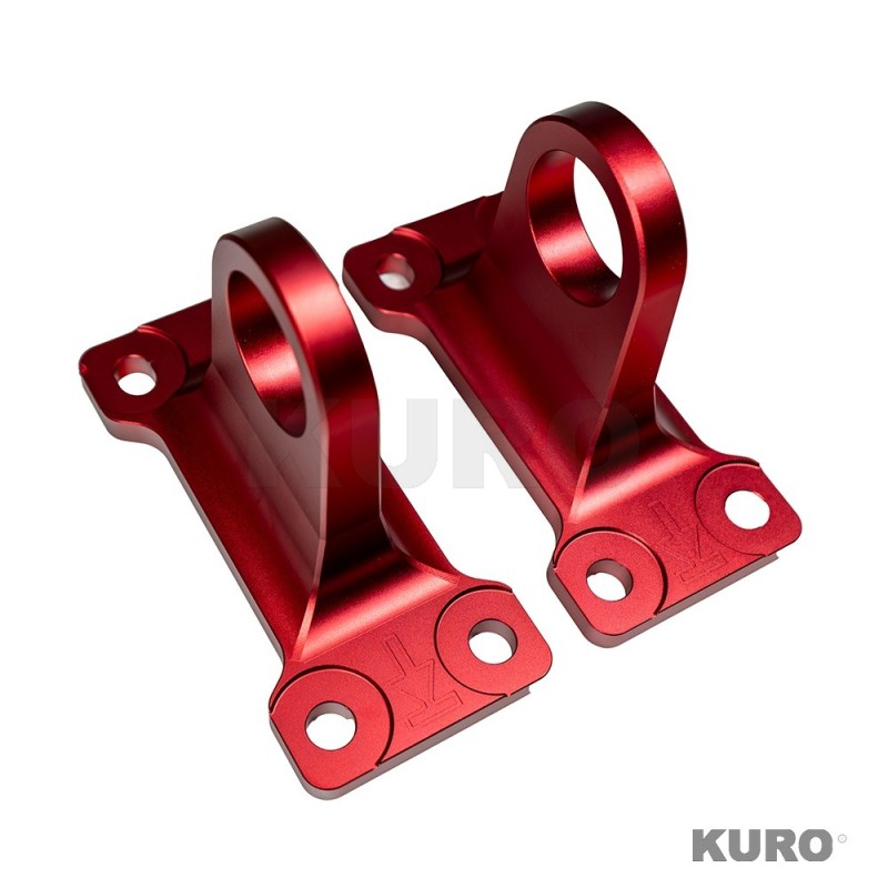 LAND ROVER DEFENDER L663 90/110/130 RED ALLUMINIUM TOW HOOKS