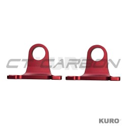 LAND ROVER DEFENDER L663 90/110/130 RED ALLUMINIUM TOW HOOKS