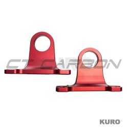 LAND ROVER DEFENDER L663 90/110/130 RED ALLUMINIUM TOW HOOKS