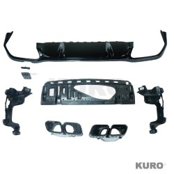 MERCEDES W213 2020-2023 E-CLASS gloss black dyfuzor & TIPS