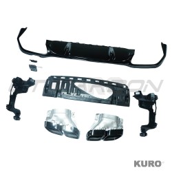 MERCEDES W213 2020-2023 E-CLASS gloss black dyfuzor & TIPS
